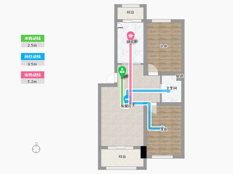 辽宁省-沈阳市-城建闲云雅居十五号街（15，25）号楼82m²-62.12-户型库-动静线