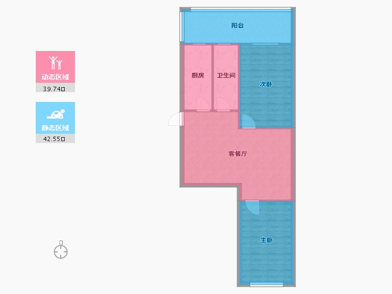 辽宁省-沈阳市-府兴雅园1号楼（重工街北一西路27号）89m²-74.97-户型库-动静分区