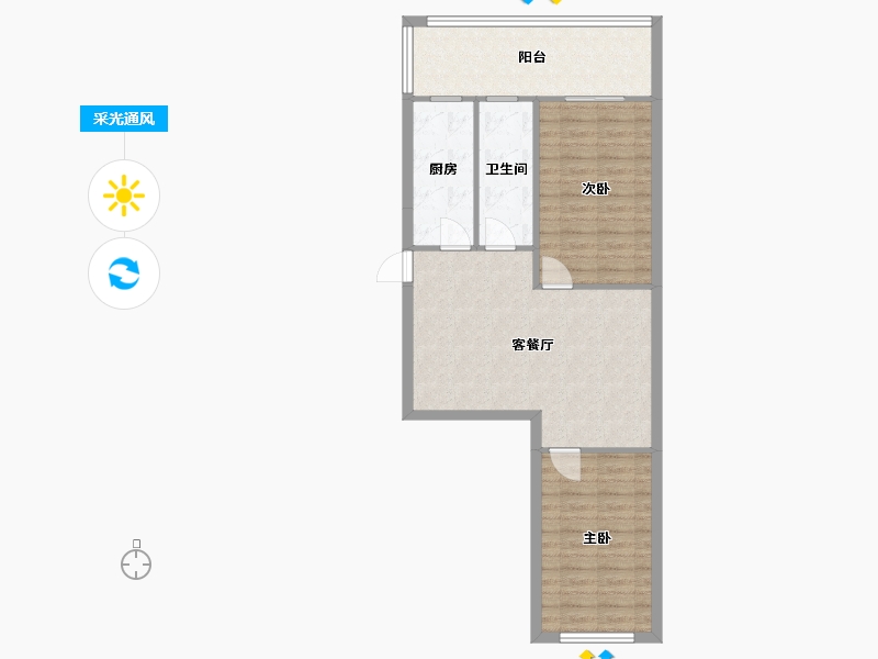 辽宁省-沈阳市-府兴雅园1号楼（重工街北一西路27号）89m²-74.97-户型库-采光通风