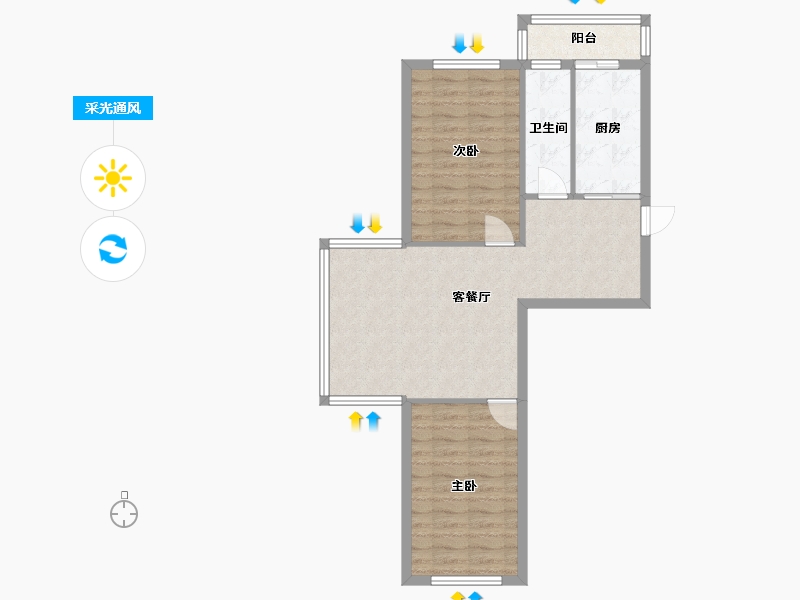 辽宁省-沈阳市-府兴雅园1号楼（重工街北一西路27号）91m²-69.68-户型库-采光通风