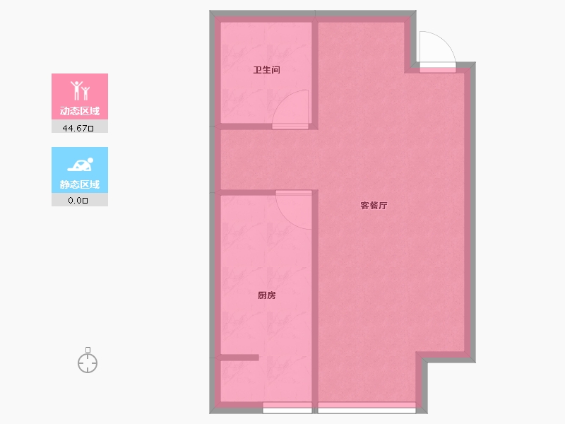 辽宁省-沈阳市-府兴雅园重工街北一西路（2，3，4,5）号楼50m²-40.33-户型库-动静分区