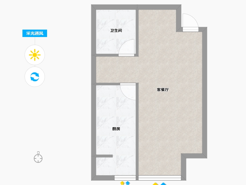 辽宁省-沈阳市-府兴雅园重工街北一西路（2，3，4,5）号楼50m²-40.33-户型库-采光通风