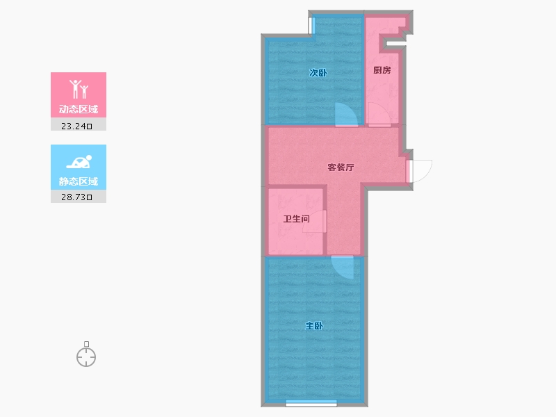 辽宁省-沈阳市-府兴雅园重工街北一西路（2，3，4,5）号楼57m²-46.14-户型库-动静分区