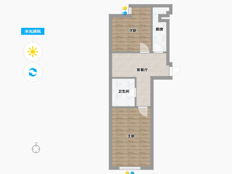 辽宁省-沈阳市-府兴雅园重工街北一西路（2，3，4,5）号楼57m²-46.14-户型库-采光通风