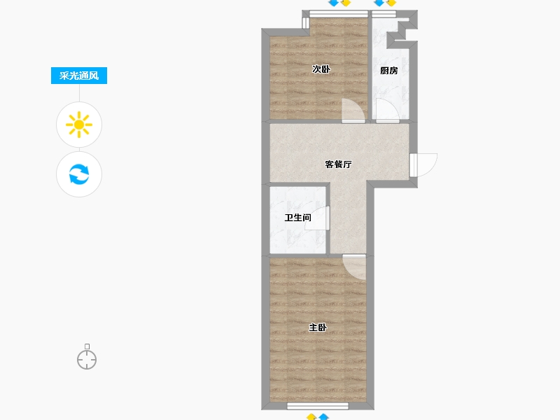 辽宁省-沈阳市-府兴雅园重工街北一西路（2，3，4,5）号楼61m²-47.23-户型库-采光通风