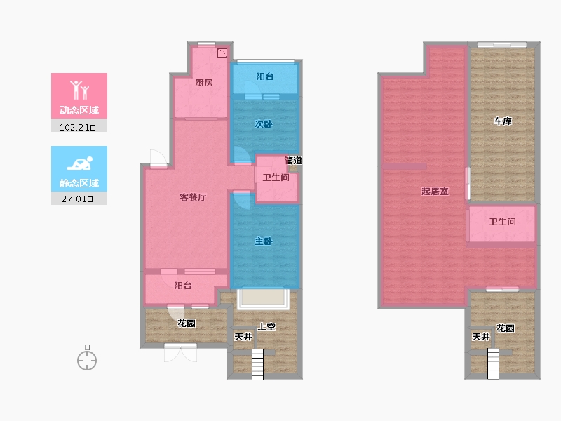 辽宁省-沈阳市-富景学府新城D1-4户型78.56㎡-164.22-户型库-动静分区