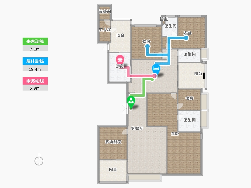 辽宁省-沈阳市-恒大华府307平户型307m²-268.35-户型库-动静线