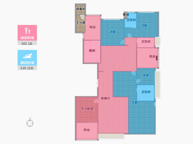 辽宁省-沈阳市-恒大华府307平户型307m²-268.35-户型库-动静分区