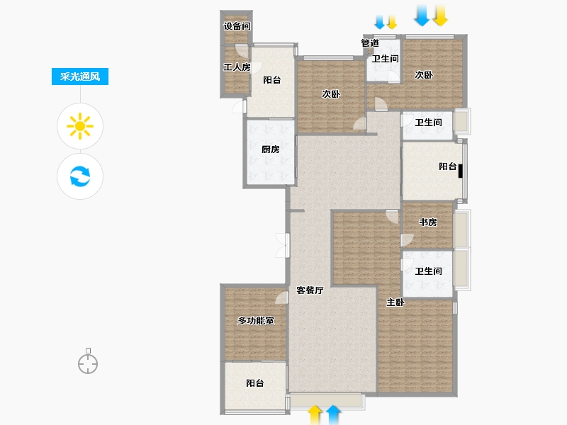 辽宁省-沈阳市-恒大华府307平户型307m²-268.35-户型库-采光通风