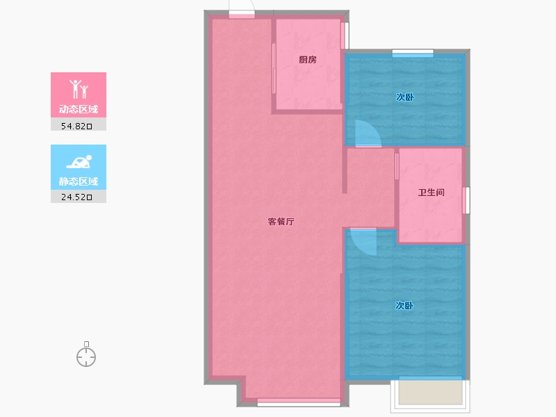 辽宁省-沈阳市-恒大林溪郡二十二号路（1,3,14,15,19）号楼90m²-72.27-户型库-动静分区