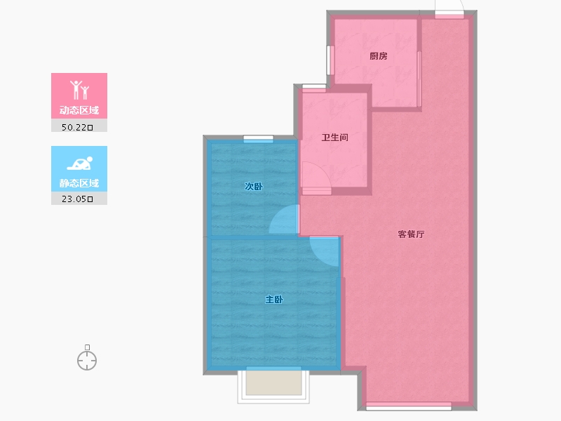 辽宁省-沈阳市-恒大林溪郡二十二号路（2,13）号楼83m²-66.40-户型库-动静分区