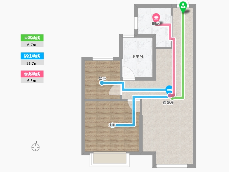 辽宁省-沈阳市-恒大林溪郡二十二号路（7,8,6）号楼81m²-64.80-户型库-动静线