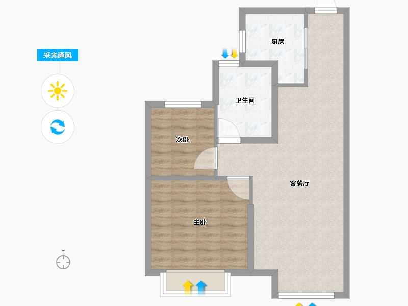 辽宁省-沈阳市-恒大林溪郡二十二号路（7,8,6）号楼81m²-64.80-户型库-采光通风