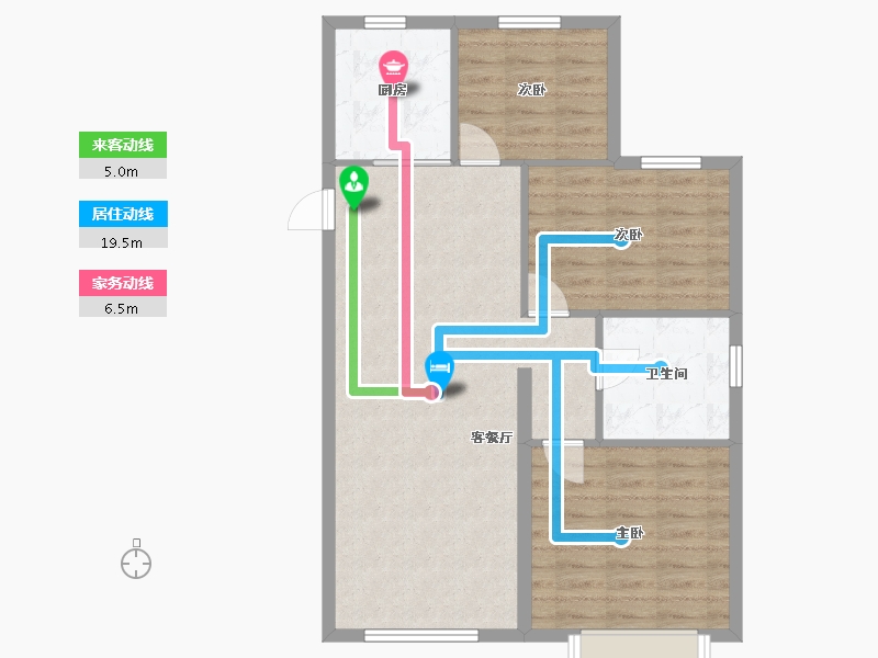 辽宁省-沈阳市-恒大林溪郡二十二号路（9,10）号楼99m²-78.69-户型库-动静线