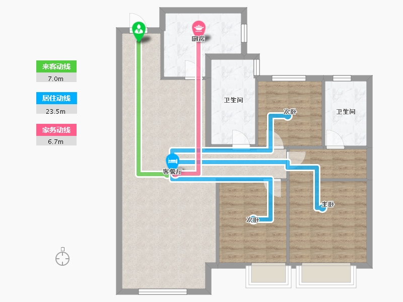 辽宁省-沈阳市-恒大林溪郡二十二号路（11,16）号楼122m²-97.61-户型库-动静线