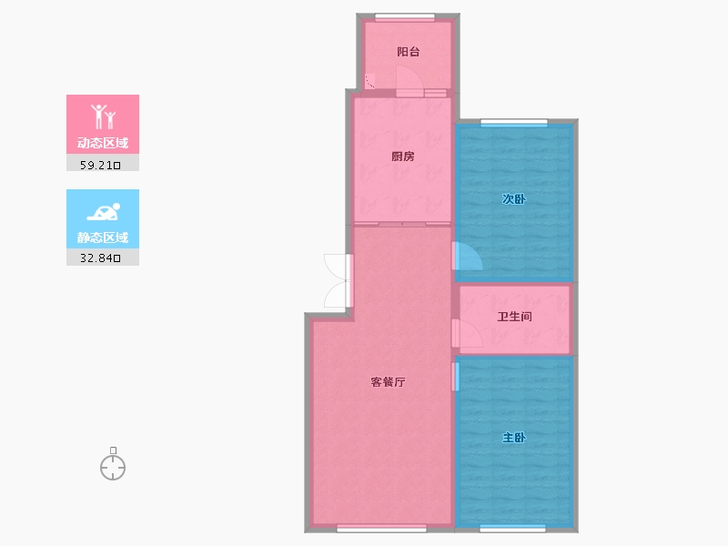 黑龙江省-哈尔滨市-颐品雅居-83.27-户型库-动静分区