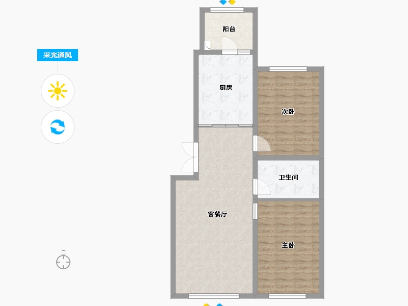 黑龙江省-哈尔滨市-颐品雅居-83.27-户型库-采光通风