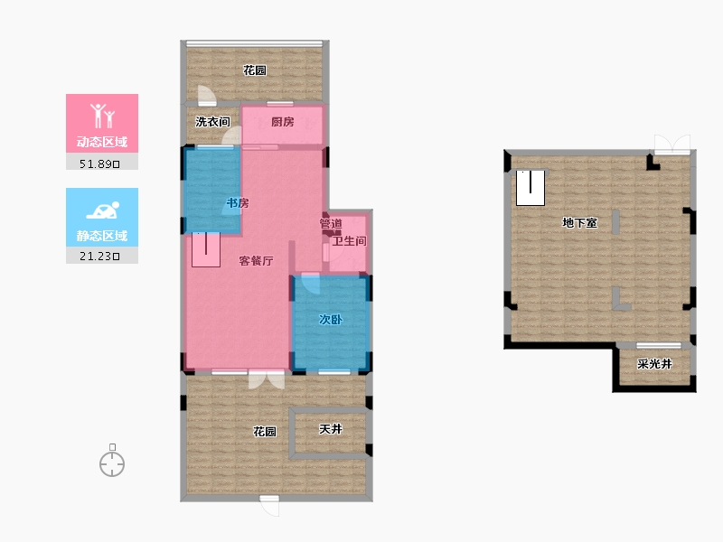 辽宁省-沈阳市-阳光100果岭公馆YA1户型92m²-179.09-户型库-动静分区