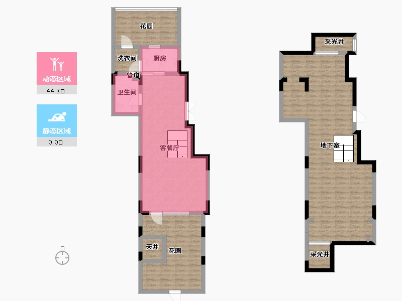 辽宁省-沈阳市-阳光100果岭公馆YB1户型55m²-126.20-户型库-动静分区