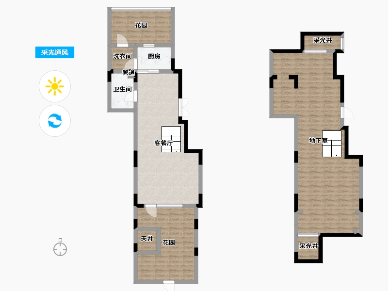 辽宁省-沈阳市-阳光100果岭公馆YB1户型55m²-126.20-户型库-采光通风