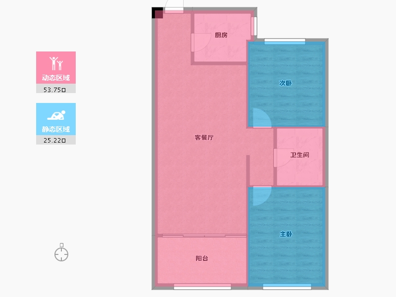 辽宁省-沈阳市-红豆杉温泉花园D2建面102m²-72.41-户型库-动静分区