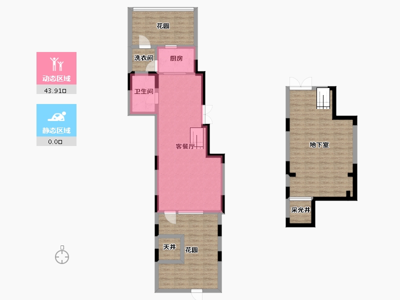 辽宁省-沈阳市-阳光100果岭公馆YB户型56m²-100.98-户型库-动静分区