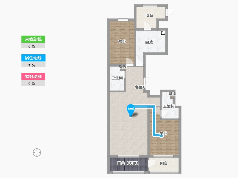 辽宁省-沈阳市-阳光100果岭公馆十号路9甲2号-2号（S1）125m²-91.00-户型库-动静线