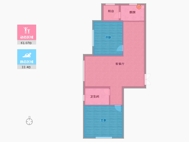 黑龙江省-哈尔滨市-颐品雅居-85.68-户型库-动静分区