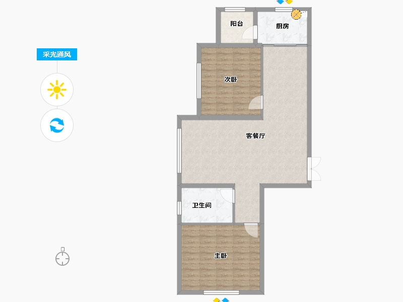 黑龙江省-哈尔滨市-颐品雅居-85.68-户型库-采光通风