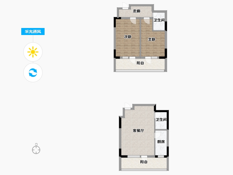 辽宁省-沈阳市-阳光100果岭公馆十号路9甲2号-3(S2)124m²-90.57-户型库-采光通风