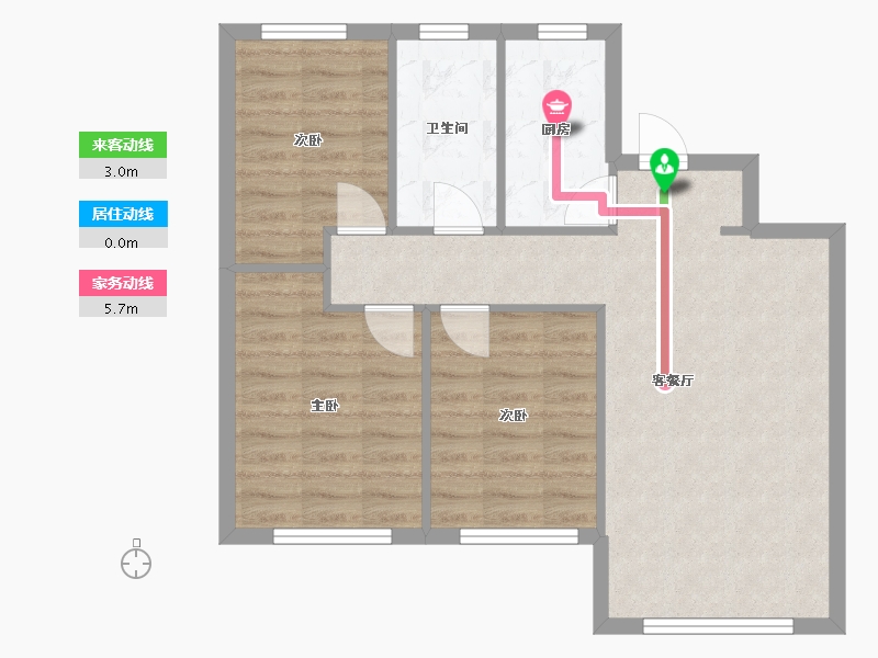 辽宁省-沈阳市-阳光城翡丽府四号街（1,2）号楼93m²-68.77-户型库-动静线