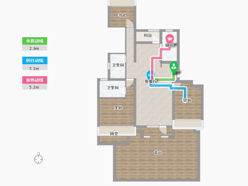 辽宁省-沈阳市-集美尚景十号路10甲3-2号（2号楼）120m²-126.27-户型库-动静线