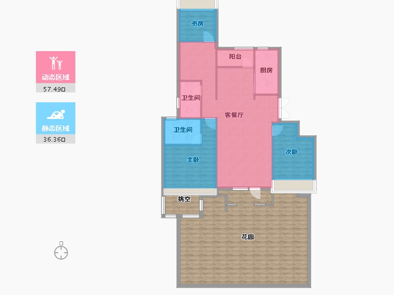 辽宁省-沈阳市-集美尚景十号路10甲3-2号（2号楼）120m²-148.46-户型库-动静分区