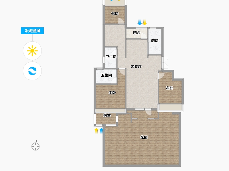 辽宁省-沈阳市-集美尚景十号路10甲3-2号（2号楼）120m²-148.46-户型库-采光通风