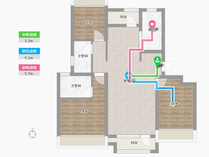 辽宁省-沈阳市-集美尚景十号路10甲3-2号（2号楼）110m²-81.25-户型库-动静线