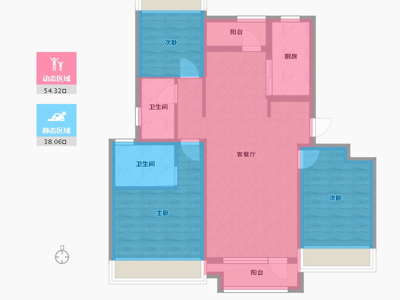 辽宁省-沈阳市-集美尚景十号路10甲3-2号（2号楼）110m²-81.25-户型库-动静分区