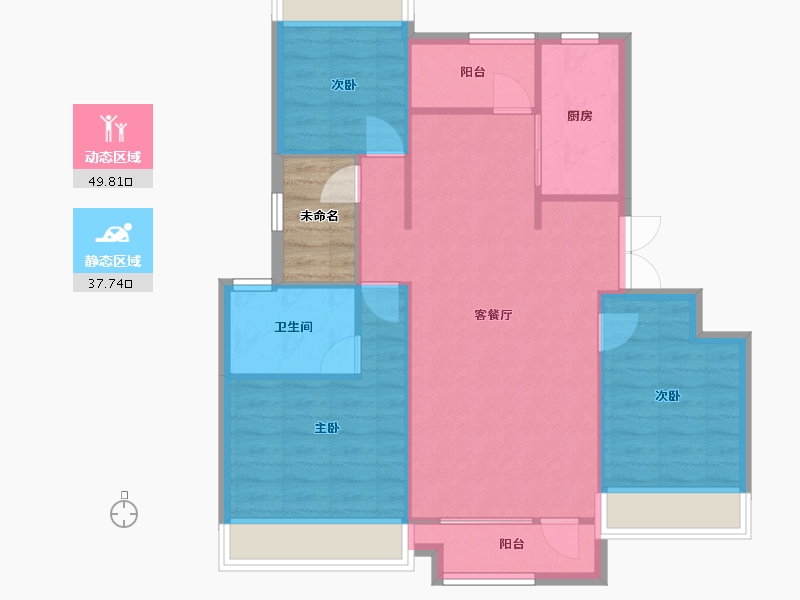 辽宁省-沈阳市-集美尚景十号路10甲3-2号（2号楼）113m²-83.61-户型库-动静分区