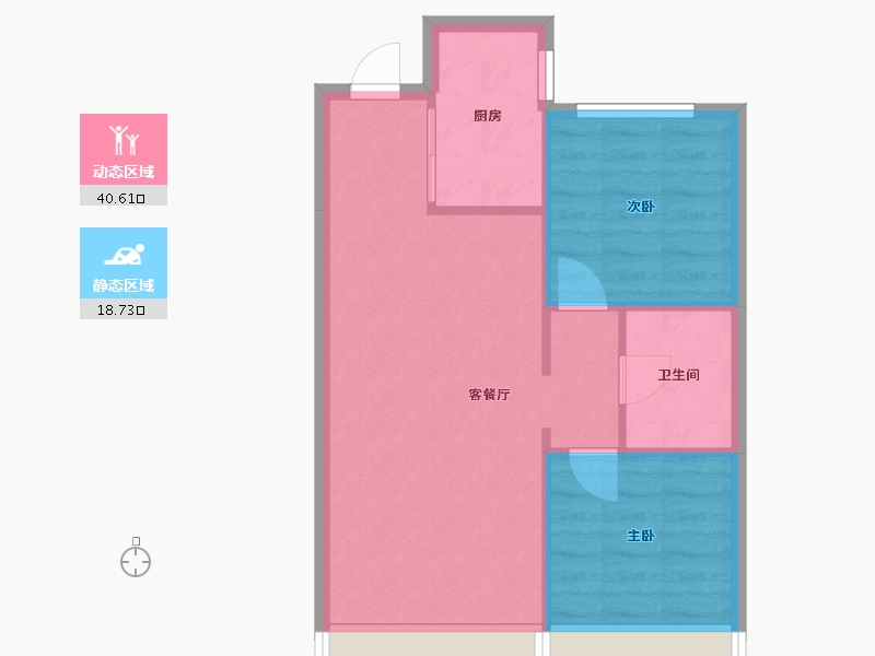 辽宁省-沈阳市-金地时代风华卫工南街（H2,H1）号楼80m²-53.84-户型库-动静分区