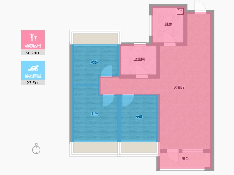 辽宁省-沈阳市-集美尚景十号路10甲3-9号（9号楼）100m²-67.94-户型库-动静分区