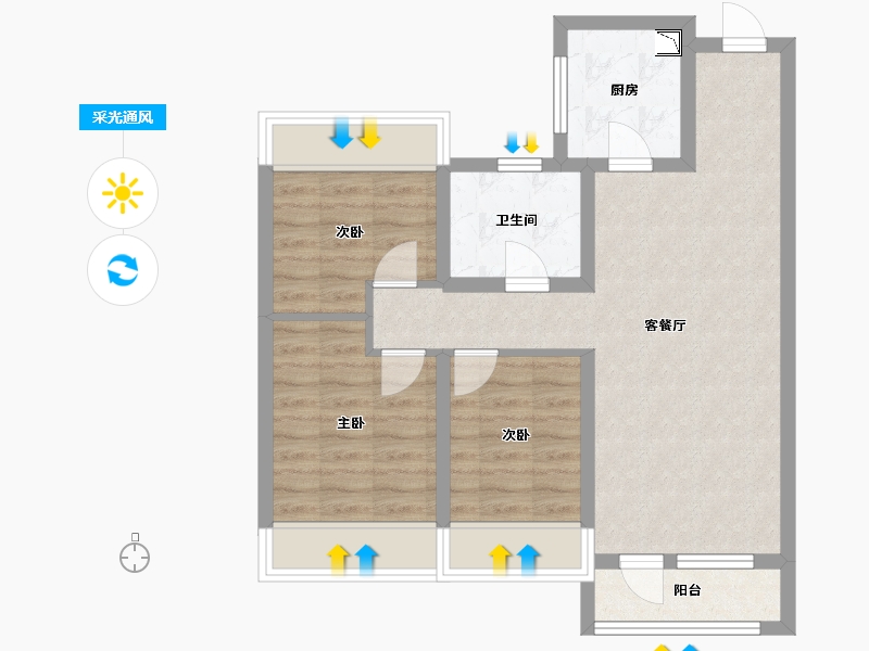 辽宁省-沈阳市-集美尚景十号路10甲3-9号（9号楼）100m²-67.94-户型库-采光通风