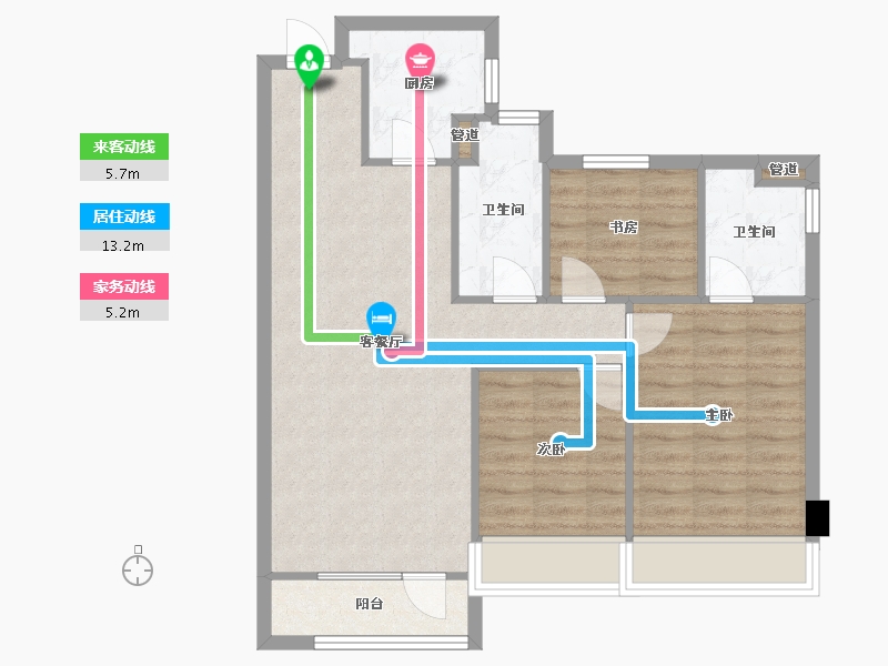 辽宁省-沈阳市-集美尚景十号路10甲3-9号（9号楼）109m²-77.00-户型库-动静线