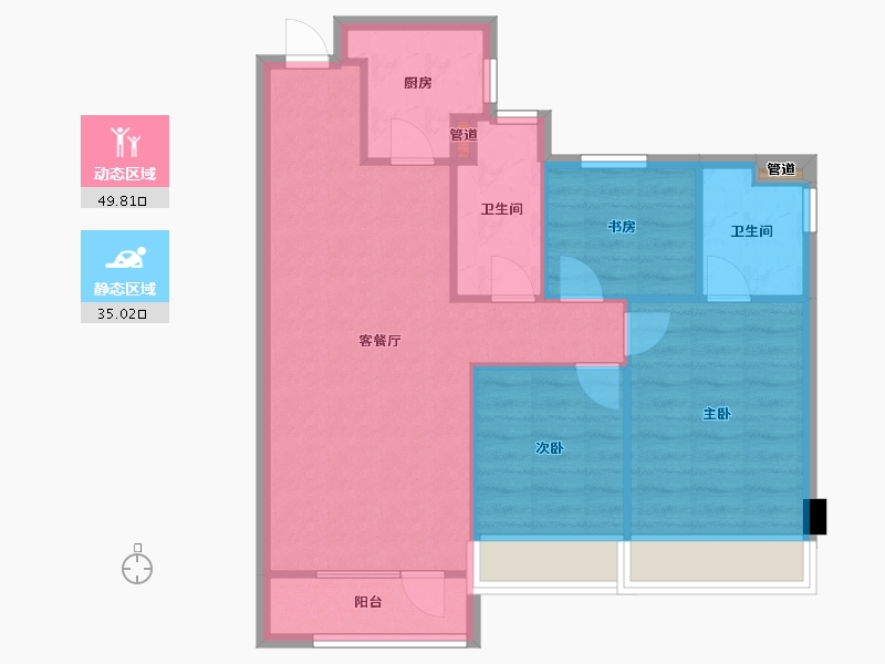 辽宁省-沈阳市-集美尚景十号路10甲3-9号（9号楼）109m²-77.00-户型库-动静分区