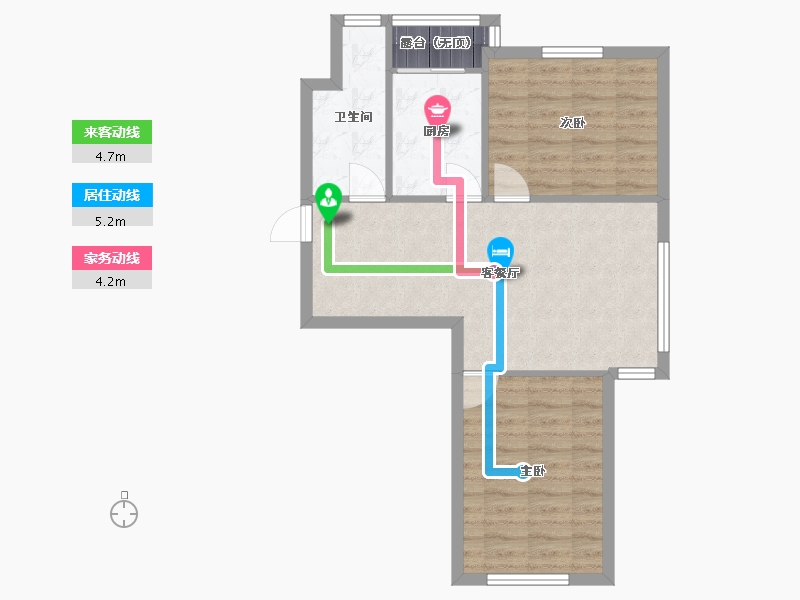 辽宁省-沈阳市-美域天成中央大街(23,22,21)号楼81m²-61.44-户型库-动静线