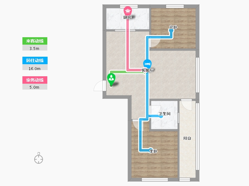 辽宁省-沈阳市-米兰颂北一西路70-2号（2号楼）77m²-67.63-户型库-动静线