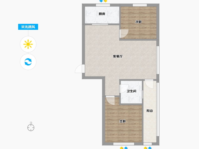 辽宁省-沈阳市-米兰颂北一西路70-2号（2号楼）77m²-67.63-户型库-采光通风