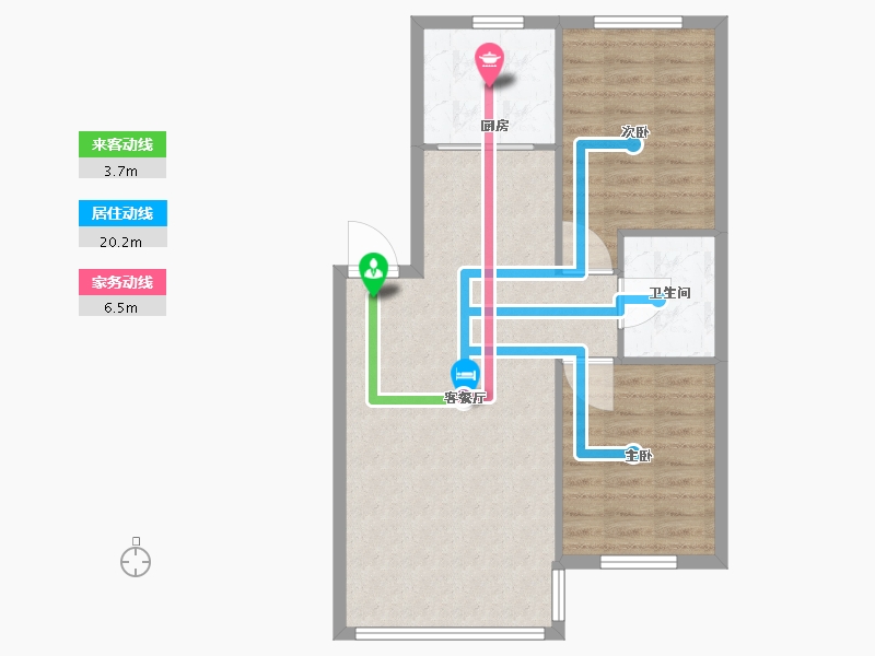 辽宁省-沈阳市-米兰颂北一西路70-2号（2号楼）87m²-69.60-户型库-动静线