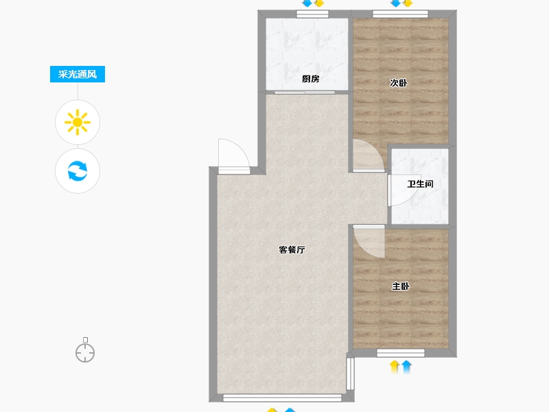 辽宁省-沈阳市-米兰颂北一西路70-2号（2号楼）87m²-69.60-户型库-采光通风