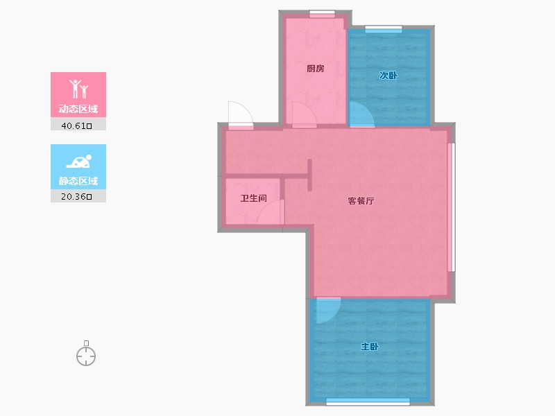 辽宁省-沈阳市-米兰颂高层A户型78m²-55.05-户型库-动静分区