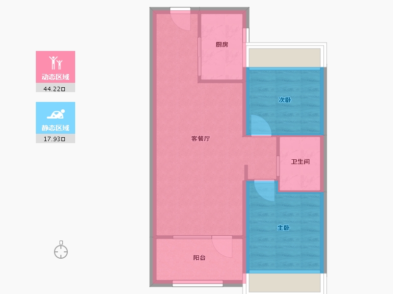 辽宁省-沈阳市-荣盛和悦名邸十三号街（8,5,2,6,7）号楼81m²-55.48-户型库-动静分区