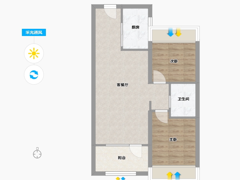 辽宁省-沈阳市-荣盛和悦名邸十三号街（8,5,2,6,7）号楼81m²-55.48-户型库-采光通风